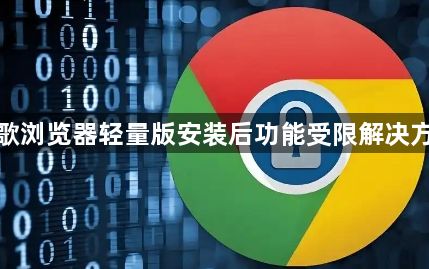 谷歌浏览器轻量版安装后功能受限解决方案1