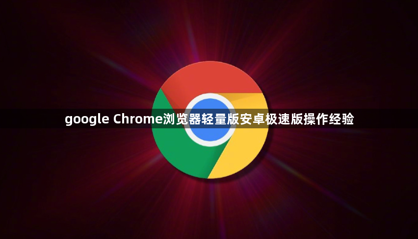 google Chrome浏览器轻量版安卓极速版操作经验1
