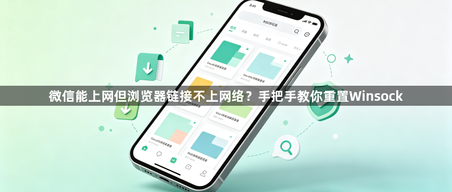 微信能上网但浏览器链接不上网络?手把手教你重置Winsock1