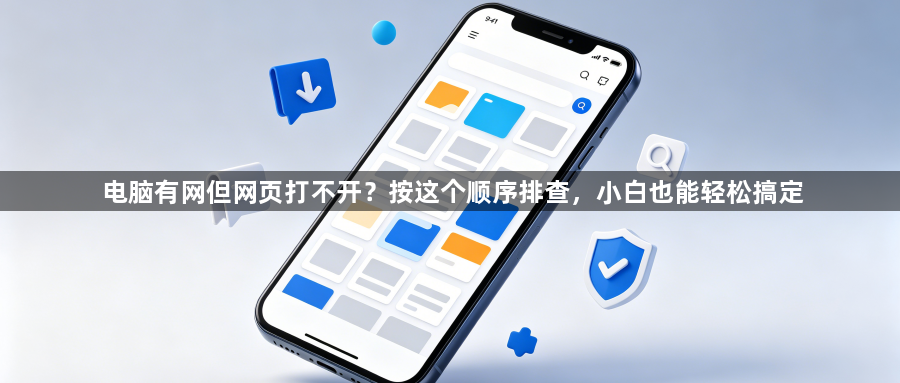 电脑有网但网页打不开？按这个顺序排查，小白也能轻松搞定1