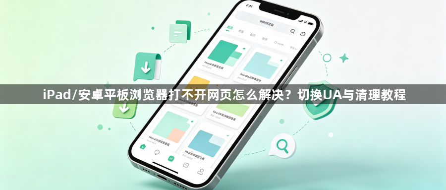 iPad/安卓平板浏览器打不开网页怎么解决？切换UA与清理教程1