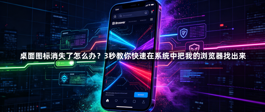 桌面图标消失了怎么办？3秒教你快速在系统中把我的浏览器找出来1